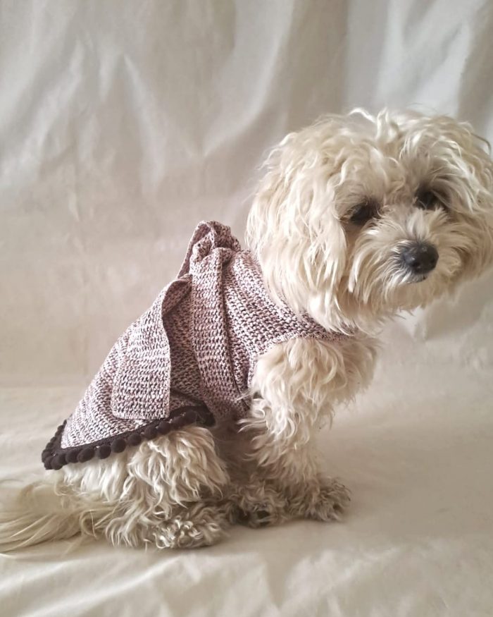 Baisesmamain Pet Couture - Cecilia Benetti Design - Doggy Coat- cappotto lana per cani rosa melange