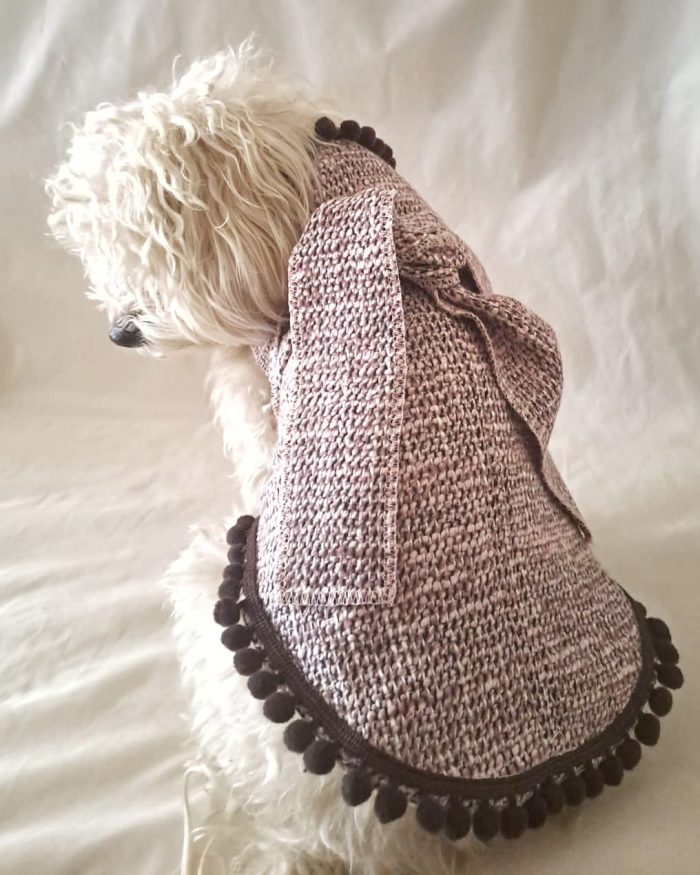Doggy Coat- cappotto lana per cani rosa melange