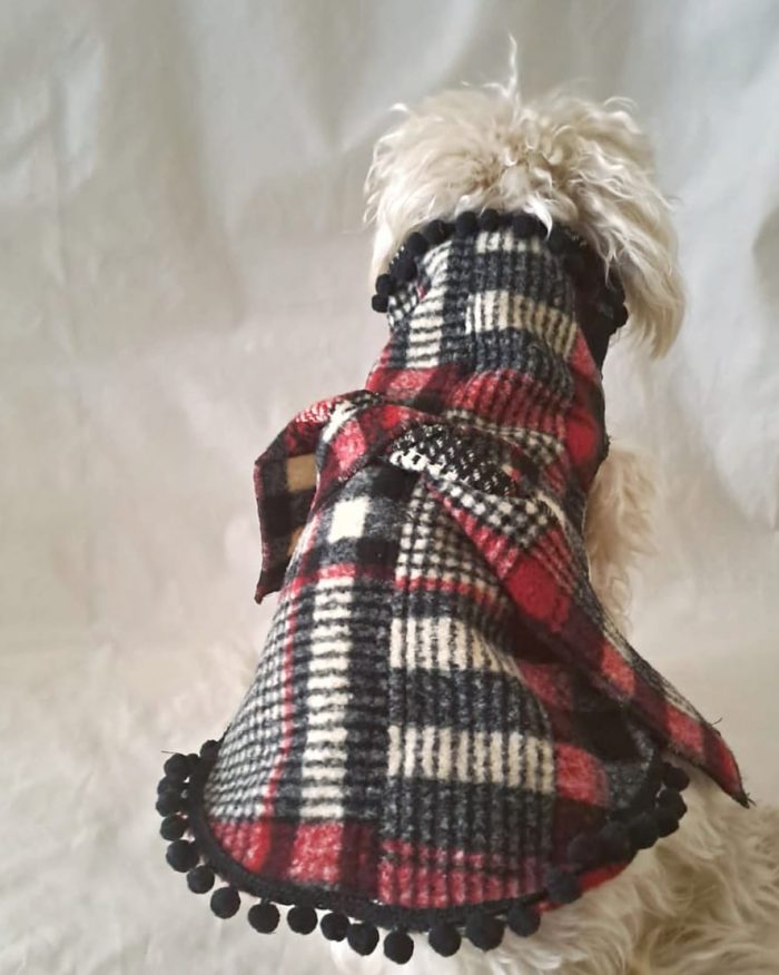 Baisesmamain Pet Couture - Cecilia Benetti Design - Doggy Coat- cappotto scozzese lana per cani